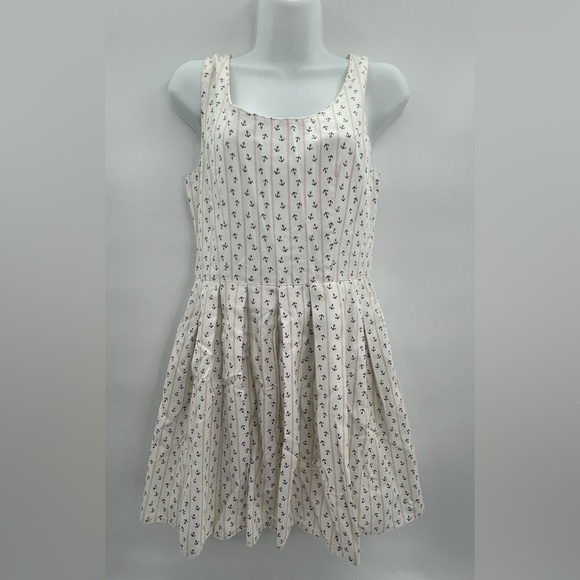 Jack Wills Women's Cream and Navy Dress - Size 6 - Picture 1 of 7